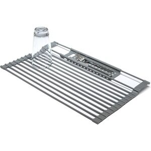 Goodful Roll Away Multipurpose Dish Drying Rack in Gray, Size L​​​